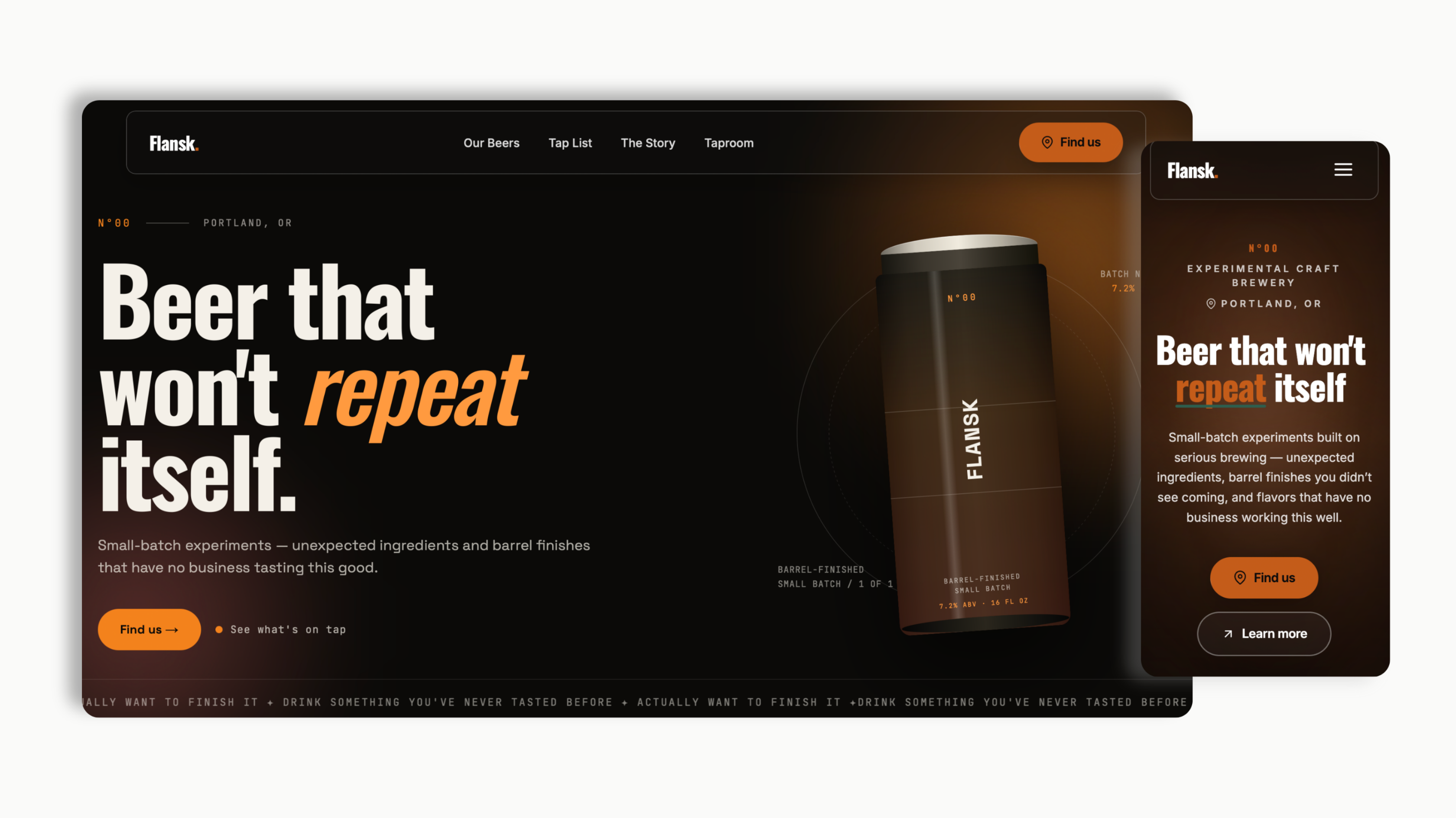 Beer that won't repeat itself — Flansk · Experimental Craft Brewery